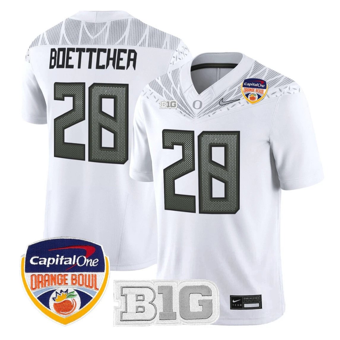 Bryce Boettcher Jersey #28 Oregon Ducks 2026 Orange Bowl Limited Stitched by My Store NCAA Football Jerseys