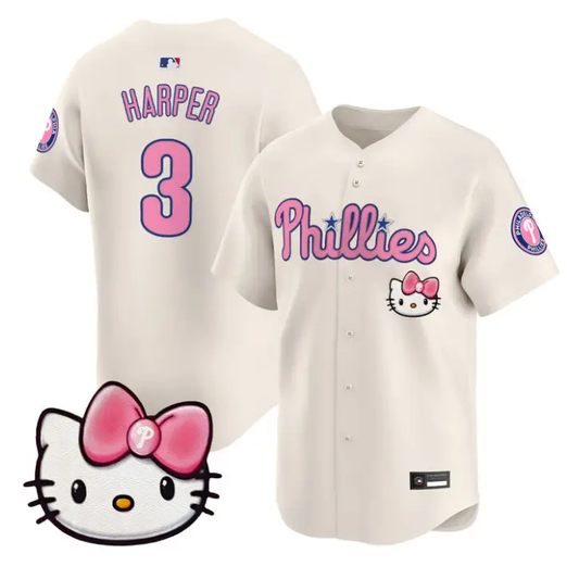 Bryce Harper Jersey #3 Philadelphia Phillies Hello Kitty Stitched by My Store