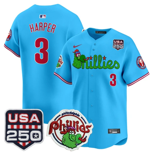Bryce Harper Jersey #3 Philadelphia Phillies Phanatic 250 USA Stitched by My Store