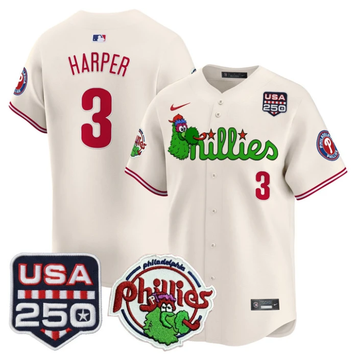 Bryce Harper Jersey #3 Philadelphia Phillies Phanatic 250 USA Stitched by My Store