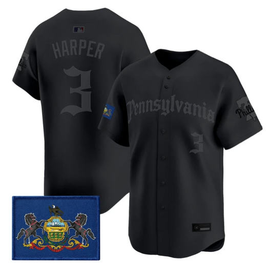 Bryce Harper Jersey #3 Phillies Pennsylvania Gothic Edition Stitched by My Store