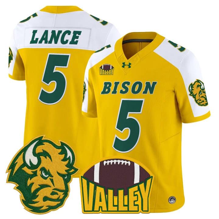 Bryce Lance Jersey #5 North Dakota State Bison 2025 Limited Stitched by My Store NCAA Football Jerseys