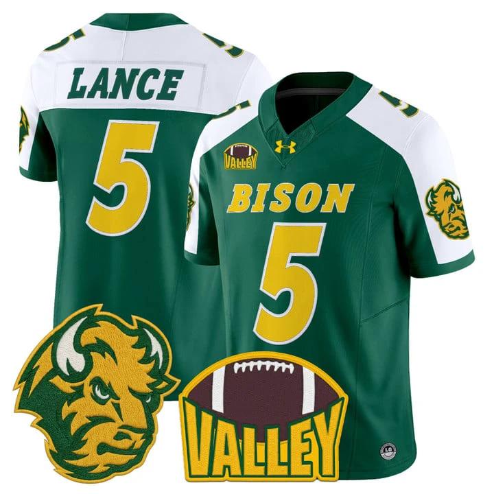 Bryce Lance Jersey #5 North Dakota State Bison 2025 Limited Stitched by My Store NCAA Football Jerseys