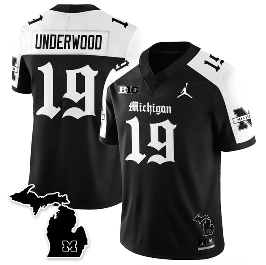 Bryce Underwood Jersey #19 Michigan Wolverines Gothic Vapor Stitched by My Store NCAA Football Jerseys