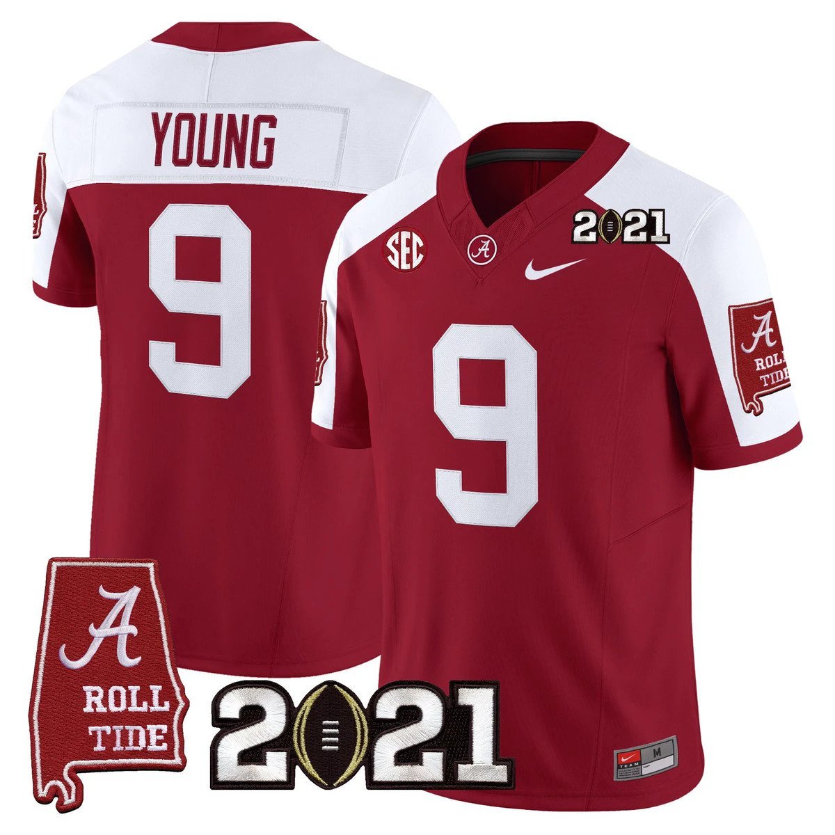 Bryce Young Jersey #9 Alabama 2021 CFP Championship Alabama Map by My Store NCAA Football Jerseys