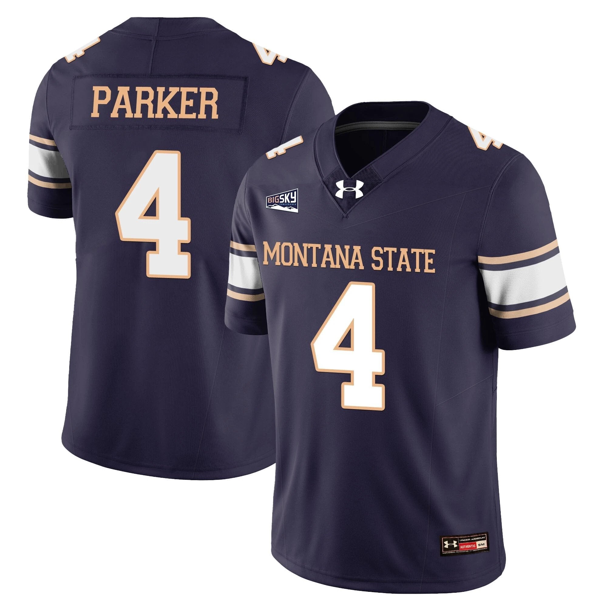 Bryson Parker Jersey #4 Montana State Bobcat Football 2025 Stitched Navy by NCAA Football Jersey