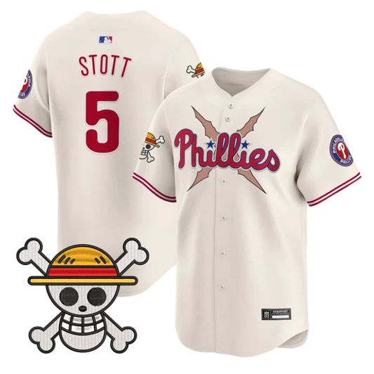 Bryson Stott Jersey #5 Philadelphia Phillies One Piece 2025 Stitched Cream by My Store
