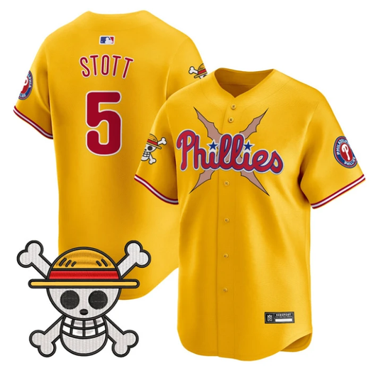Bryson Stott Jersey #5 Philadelphia Phillies One Piece 2025 Stitched Gold by My Store