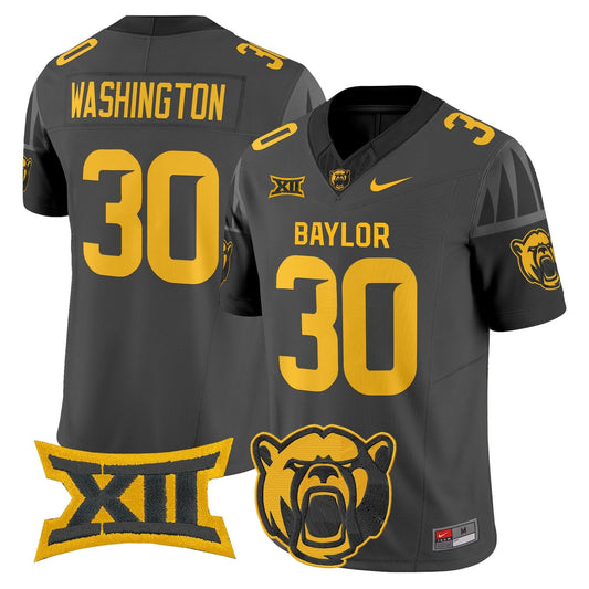Bryson Washington Jersey #30 Baylor Bears 2025 V2 Vapor Stitched Black by NCAA Football Jersey