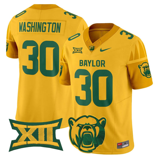 Bryson Washington Jersey #30 Baylor Bears 2025 V2 Vapor Stitched Gold by NCAA Football Jersey
