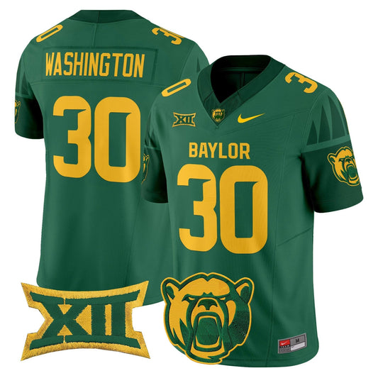 Bryson Washington Jersey #30 Baylor Bears 2025 V2 Vapor Stitched Green by NCAA Football Jersey