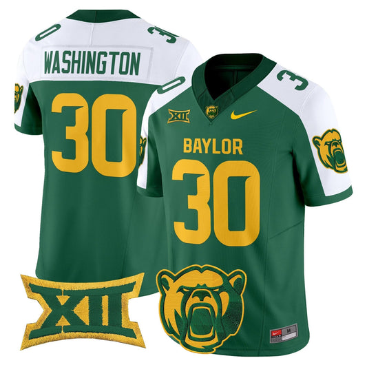 Bryson Washington Jersey #30 Baylor Bears 2025 V2 Vapor Stitched Green Alternatae by NCAA Football Jersey