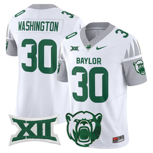 Bryson Washington Jersey #30 Baylor Bears 2025 V2 Vapor Stitched White by NCAA Football Jersey
