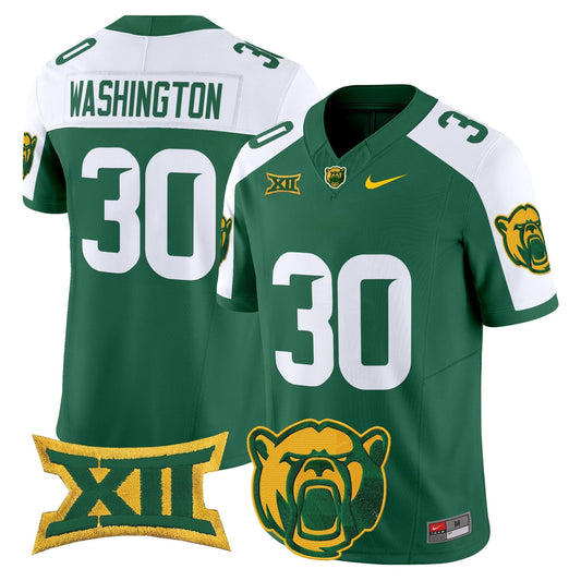 Bryson Washington Jersey #30 Baylor Bears 2025 Vapor Stitched Green Alternate by NCAA Football Jersey