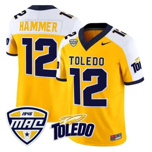 Bryson Hammer Jersey #12 Toledo Rockets 2026 Vapor Limited Stitched by My Store NCAA Football Jerseys