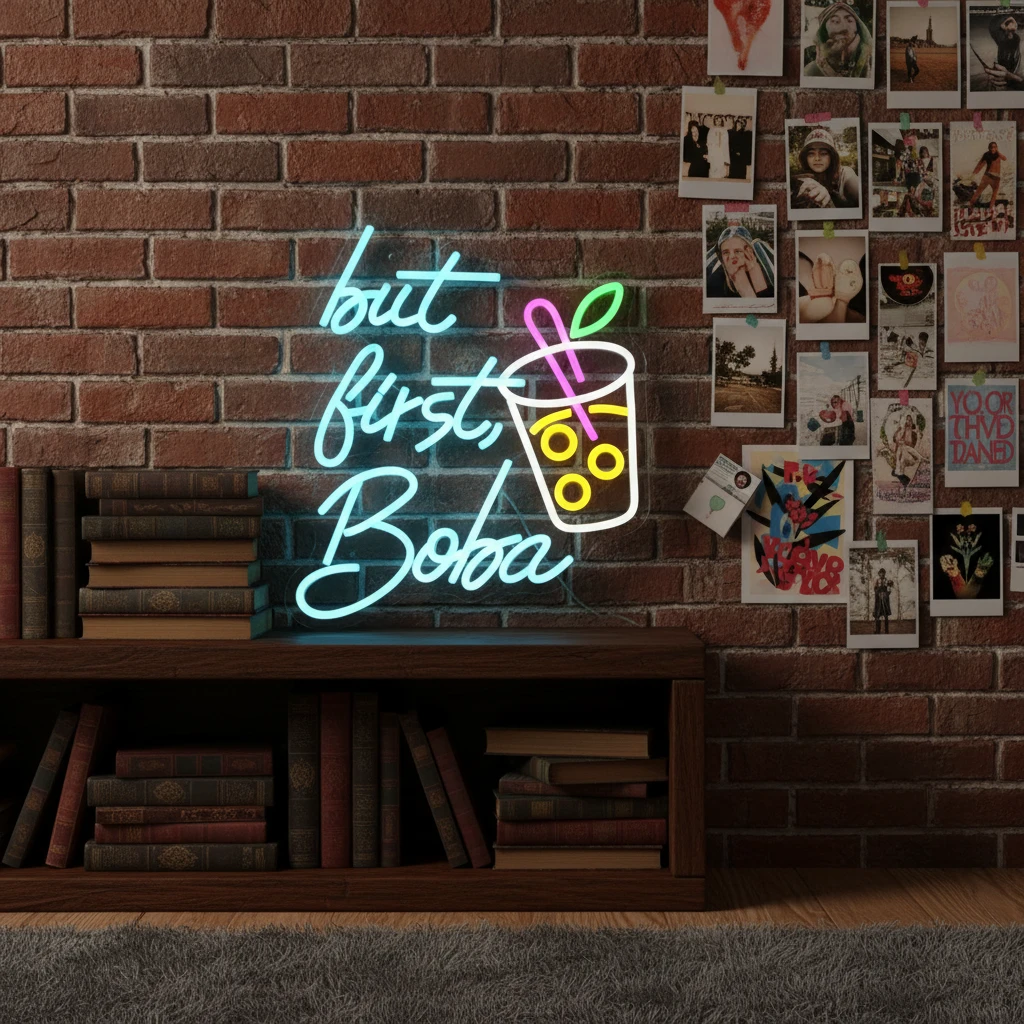 Bubble Tea with Cup Neon Sign by Neonchics