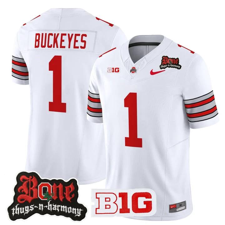 Buckeyes Jersey #1 Ohio State Buckeyes Bone Thugs-N-Harmony Stitched by My Store NCAA Football Jerseys