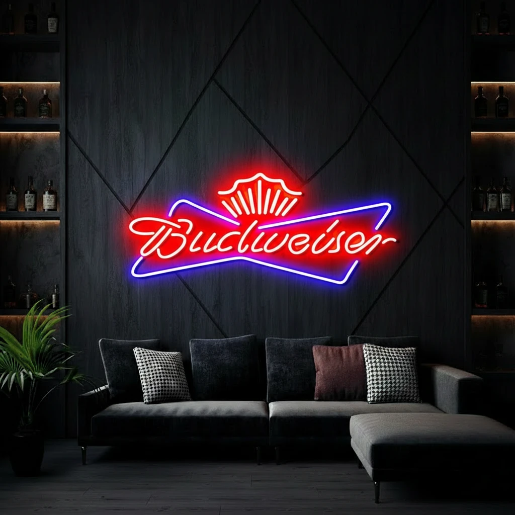 Budweiser Bar Neon LED Sign Bar Wall Decor Art by Neonchics