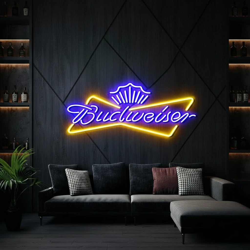 Budweiser Bar Neon LED Sign Bar Wall Decor Art by Neonchics