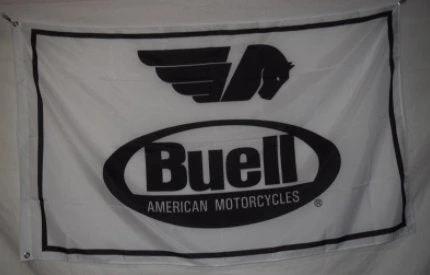 Buell Motorcycles American White Flag 3X5 Ft Polyester Banner USA 90x150cm by flagsjustdoit