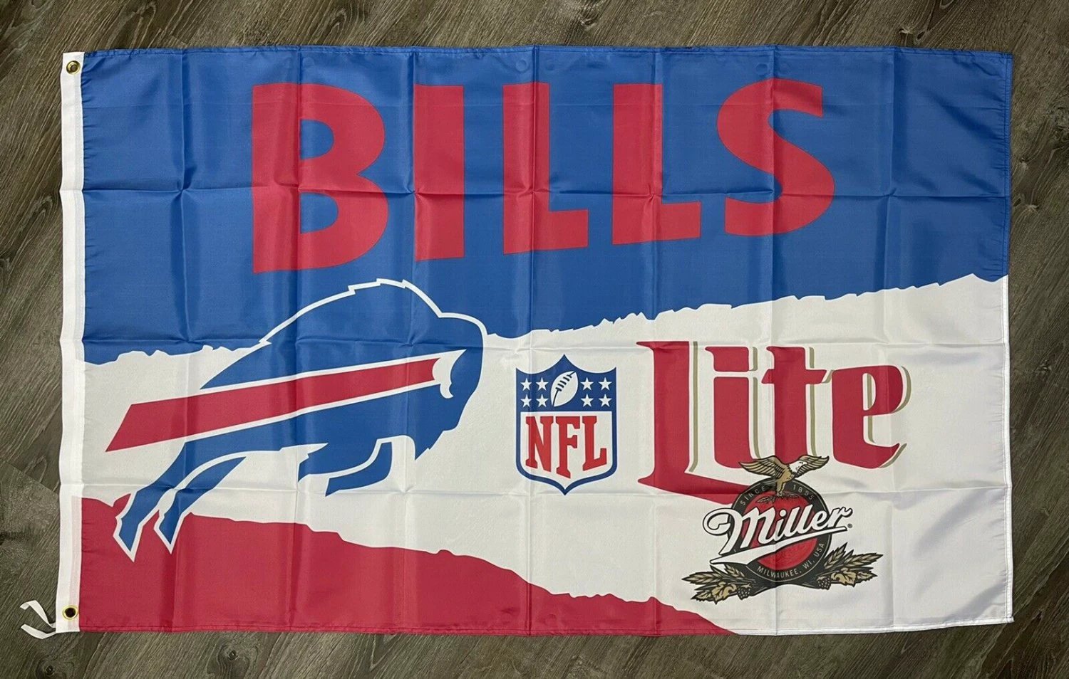 Buffalo Bills Miller Lite Flag 3x5 ft Sports Banner Man-Cave Garage Bar Pub by flagsjustdoit
