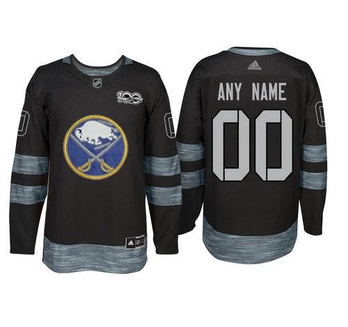 Buffalo Sabres Black 1917-2017 100th Anniversary Stitched NHL Custom Jersey by Hockey David