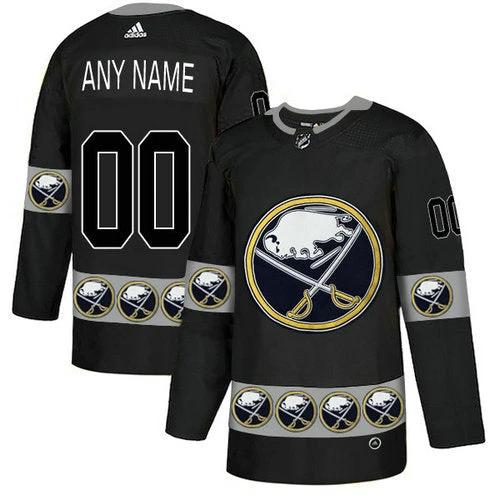 Buffalo Sabres Custom Black Team Logos Fashion Jersey by Hockey David