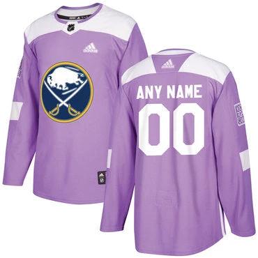 Buffalo Sabres Purple Pink Custom Hockey Fights Cancer Practice Jersey by Hockey David