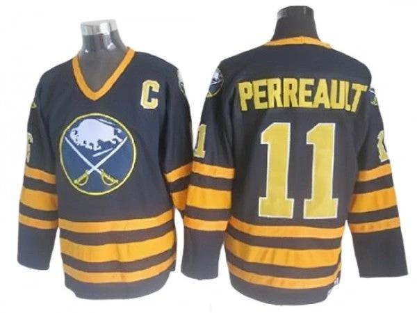 Buffalo Sabres #11 Gilbert Perreault Navy Vintage CCM Jersey by Hockey David