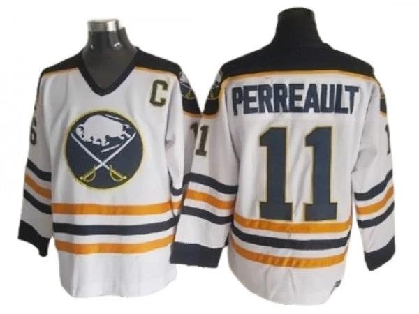 Buffalo Sabres #11 Gilbert Perreault White Vintage CCM Jersey by Hockey David