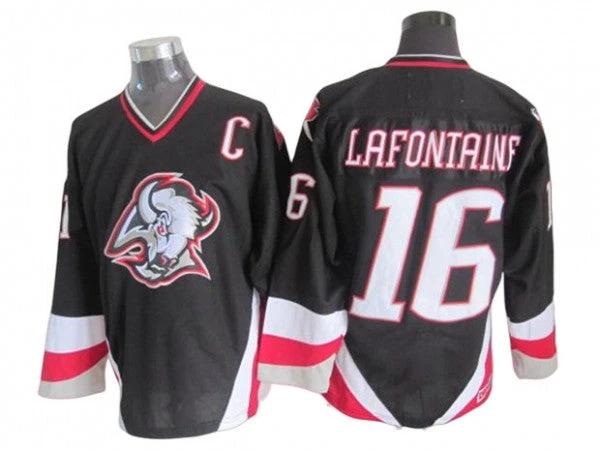 Buffalo Sabres #16 Pat LaFontaine Black 2005 Vintage CCM Jersey by Hockey David