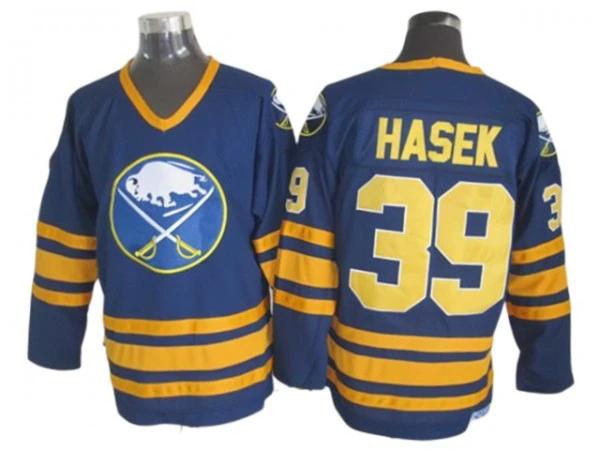 Buffalo Sabres #39 Dominik Hasek Navy Vintage CCM Jersey by Hockey David