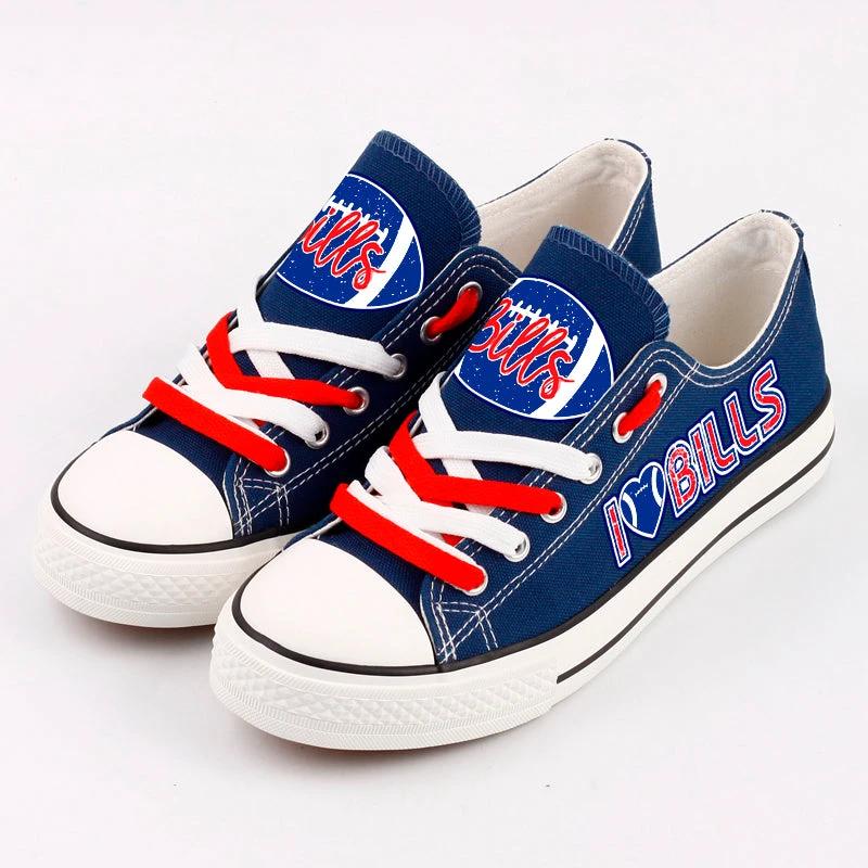 Buffalo Bills Low Top Canvas Sport Sneakers Shoes For Men Women Fans by Crocs