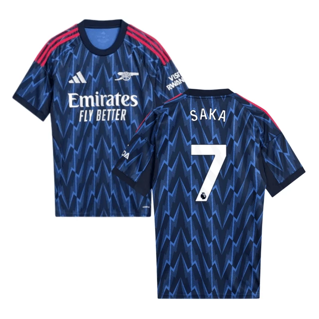 Bukayo Saka #7 Arsenal 2025-26 Away Men Jersey – Blue by Soccer Jersey