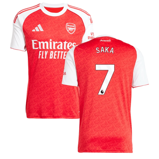 Bukayo Saka #7 Arsenal 2025-26 Home Jersey – Red by Soccer Jersey
