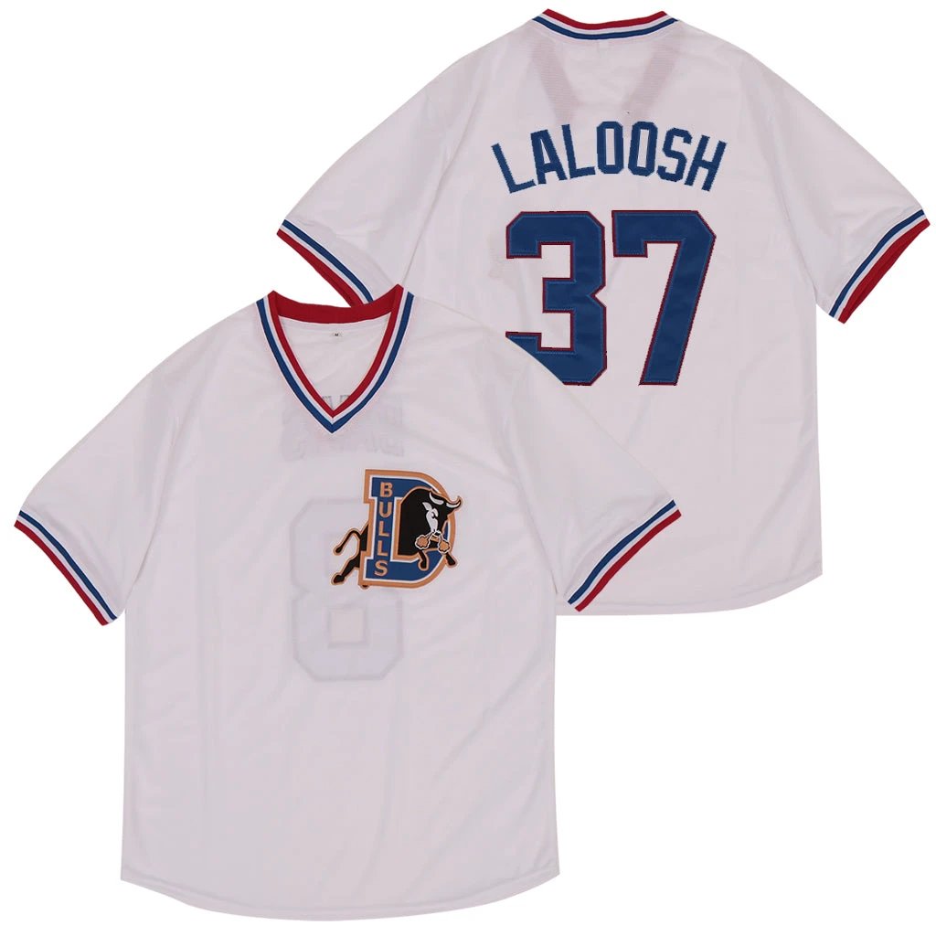 Bull Durham Nuke LaLoosh #37 Movie Baseball Jersey by My Store