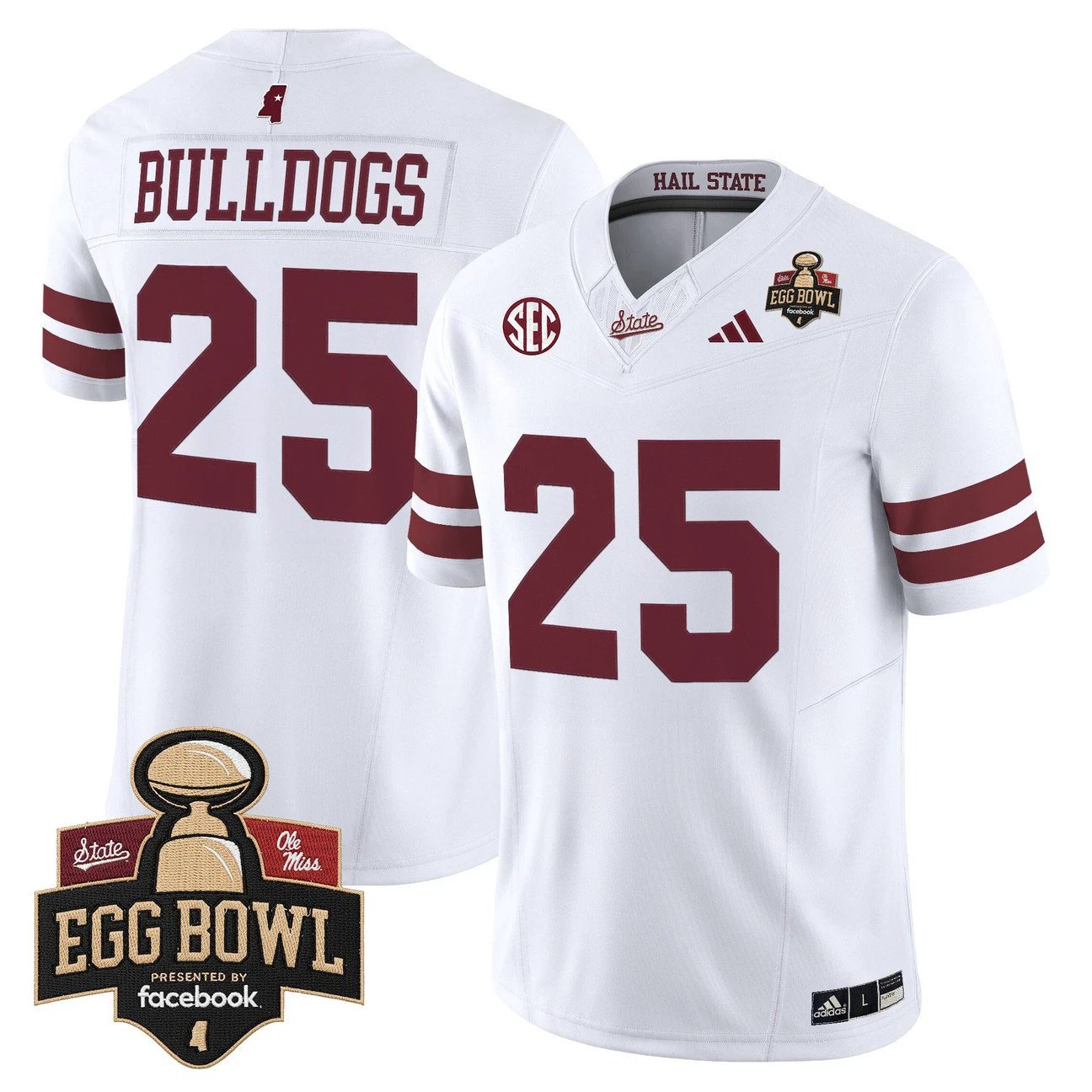 Bulldogs Jersey #25 Mississippi State Bulldogs 2025 Egg Bowl Stitched by My Store NCAA Football Jerseys
