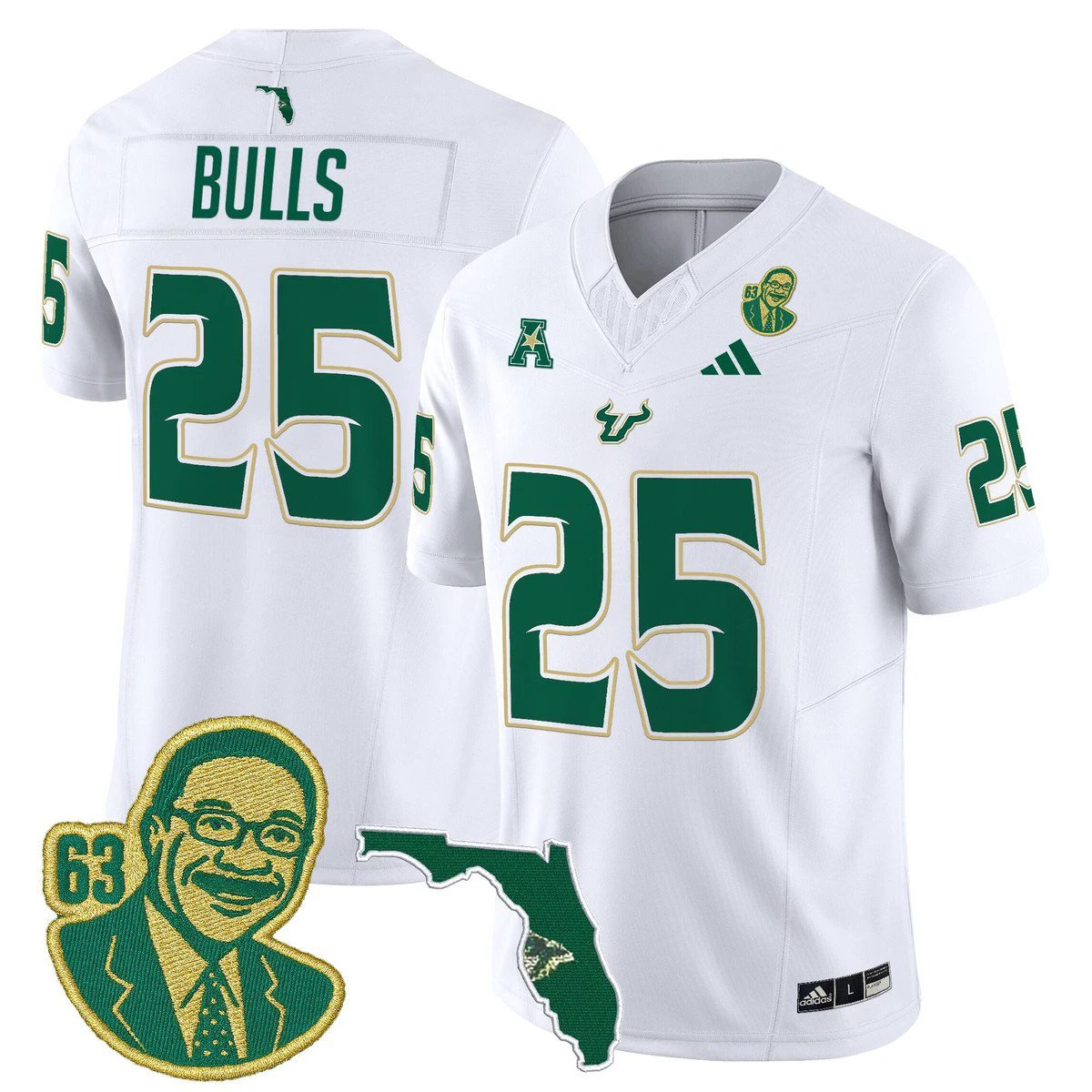 Bulls Jersey #25 South Florida Bulls Lee Roy Selmon Legacy Stitched White by My Store NCAA Football Jerseys