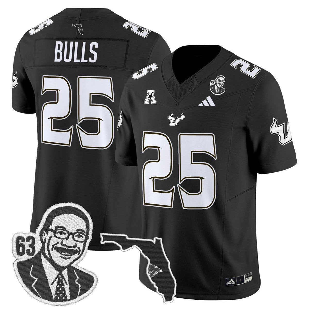 Bulls Jersey #25 South Florida Bulls Lee Roy Selmon Legacy Stitched Black by My Store NCAA Football Jerseys