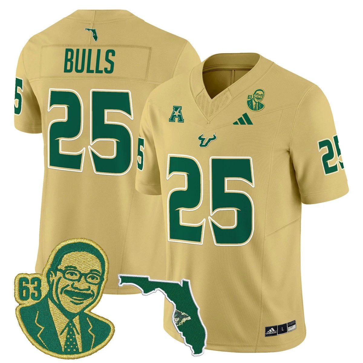 Bulls Jersey #25 South Florida Bulls Lee Roy Selmon Legacy Stitched by My Store NCAA Football Jerseys