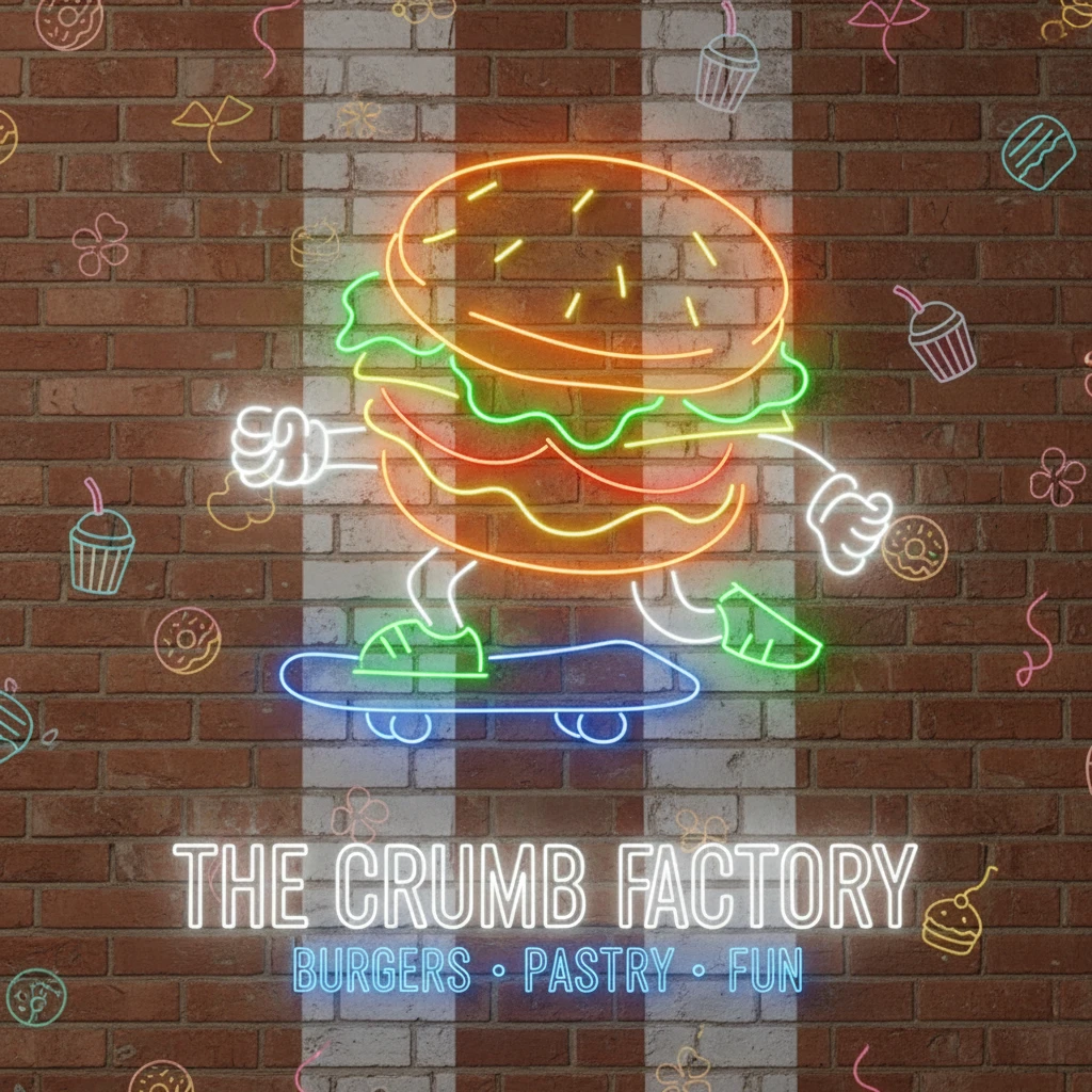 Burger Skateboarding Neon Sign Led Neon Sign by Neonchics