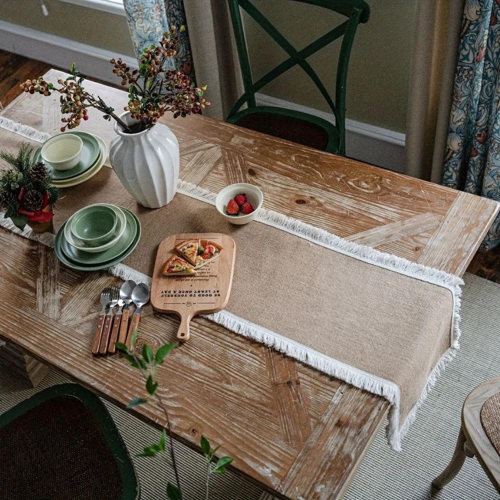 Burlap Charm Boho Table Runner by BowLift