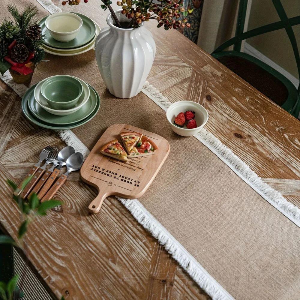 Burlap Charm Boho Table Runner by BowLift