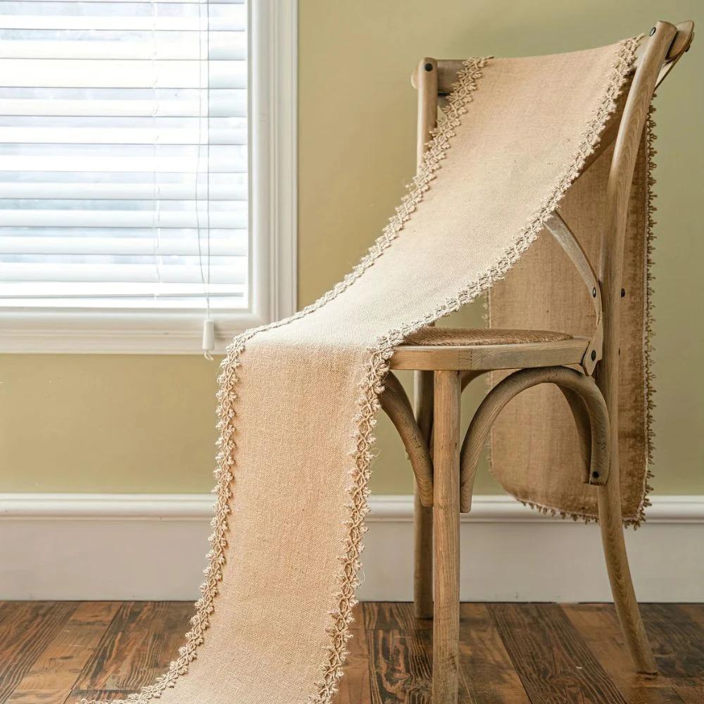 Burlap Charm Boho Table Runner by BowLift