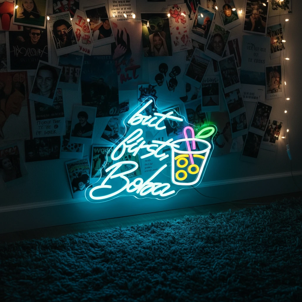 Bubble Tea with Cup Neon Sign by Neonchics