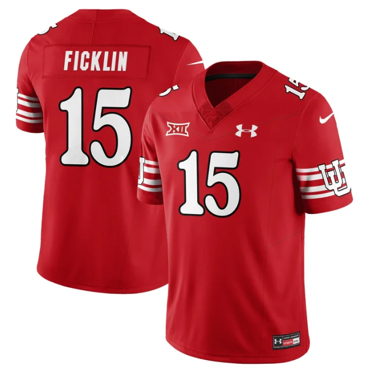 Byrd Ficklin Jersey #15 Utah Football 2025 Dark Mode Limited Stitched by My Store NCAA Football Jerseys
