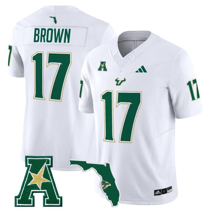 Byrum Brown Jersey #17 South Florida Bulls 2025 Vapor Limited Stitched White by My Store NCAA Football Jerseys