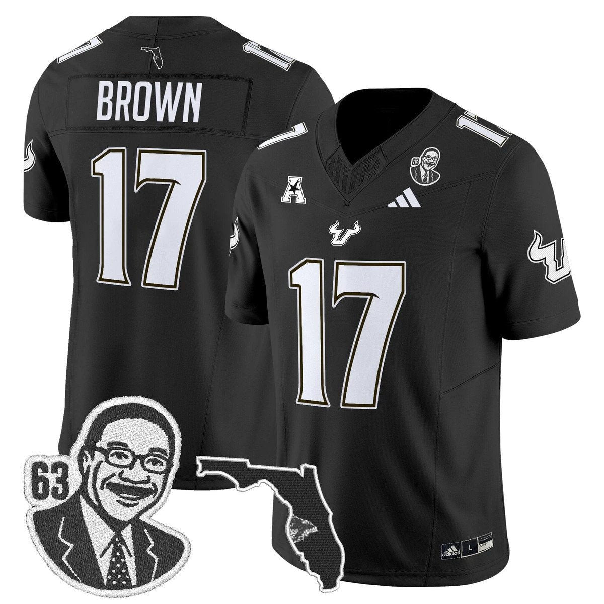 Byrum Brown Jersey #17 South Florida Bulls Lee Roy Selmon Legacy Stitched Black by My Store NCAA Football Jerseys