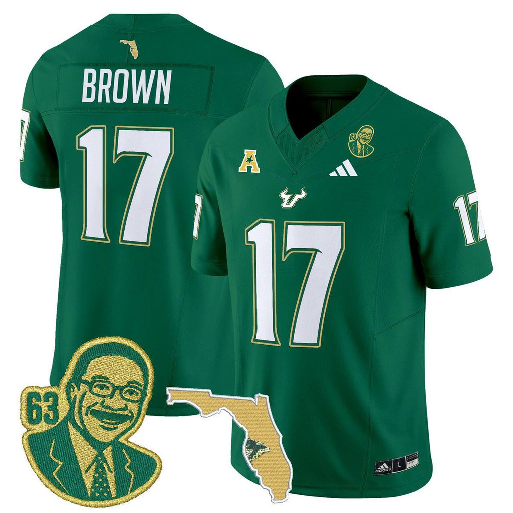 Byrum Brown Jersey #17 South Florida Bulls Lee Roy Selmon Legacy Stitched Green by My Store NCAA Football Jerseys