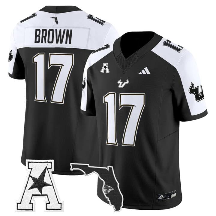 Byrum Brown Jersey #17 South Florida Bulls 2025 Vapor Limited Stitched by My Store NCAA Football Jerseys